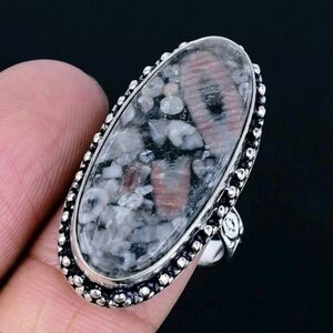 Crinoid Fossil 925 Sterling Silver Handmade Ring